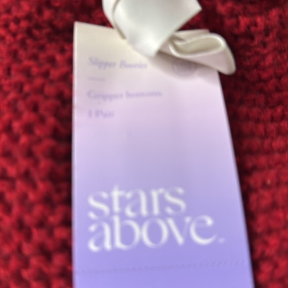 New Slippers w Grippers. Red O/S fits most. Knit Booties. Above the Stars. - Picture 4 of 6